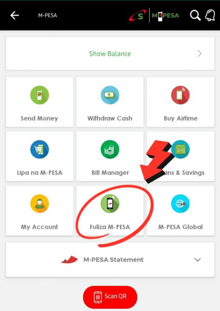 Tap on Fuliza Mpesa from my Safaricom App