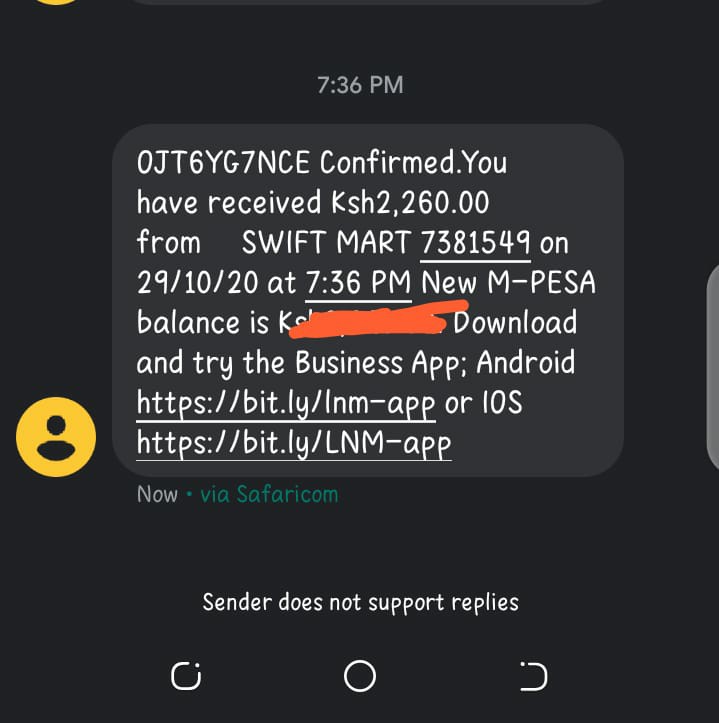 SwiftMart proof of payment 1