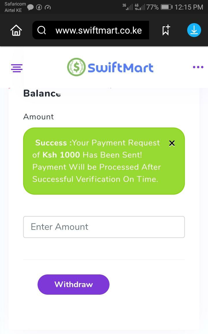 SwiftMart earning proof screenshot 4