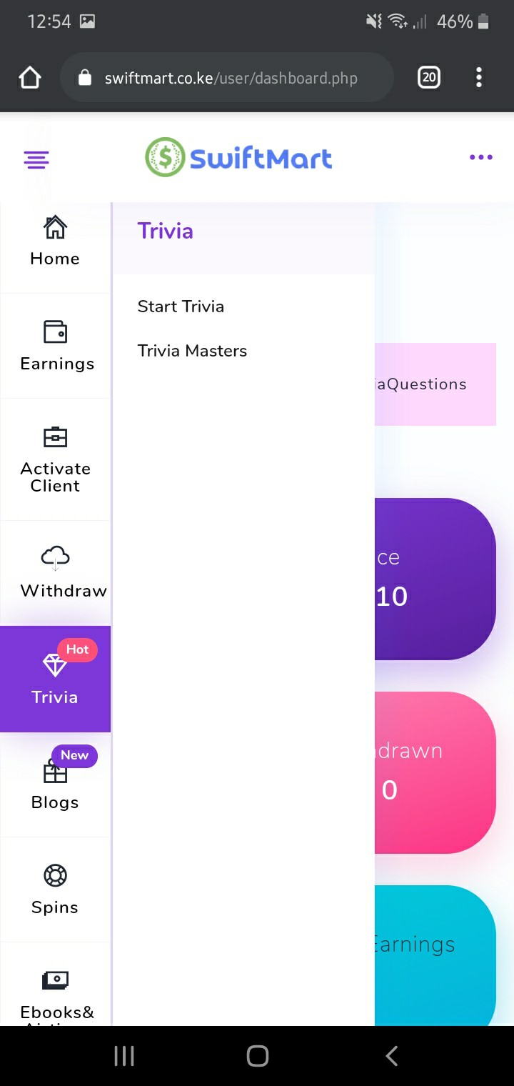 SwiftMart earn through simple trivia