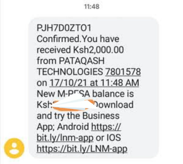 PataQash Technologies mpesa 2